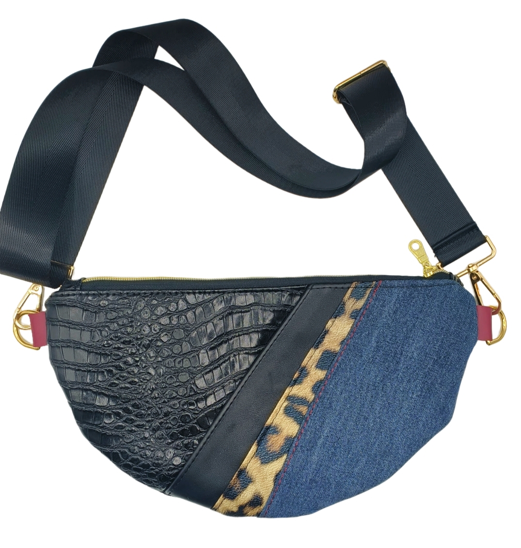 accessoire mode femme sac banane fait main en cuir sac réversible fait main en haute savoie