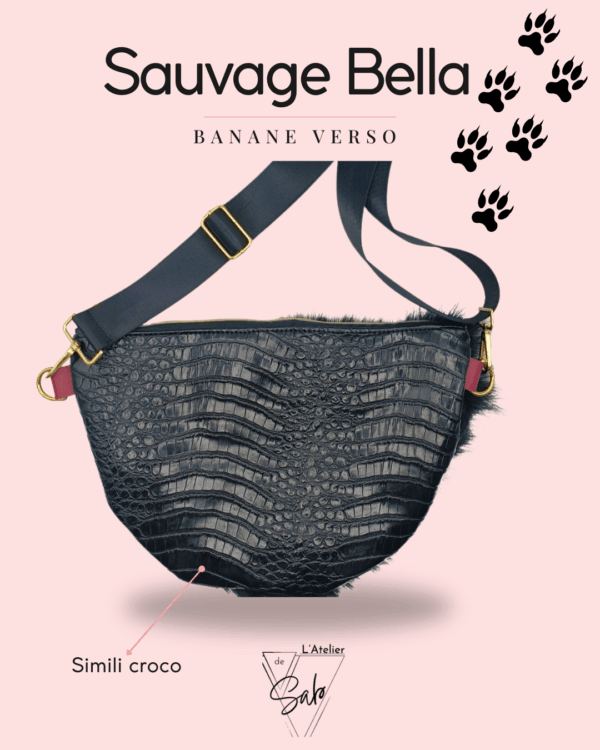 SIMILI CROCO NOIR SAC FAIT MAIN ANNECY