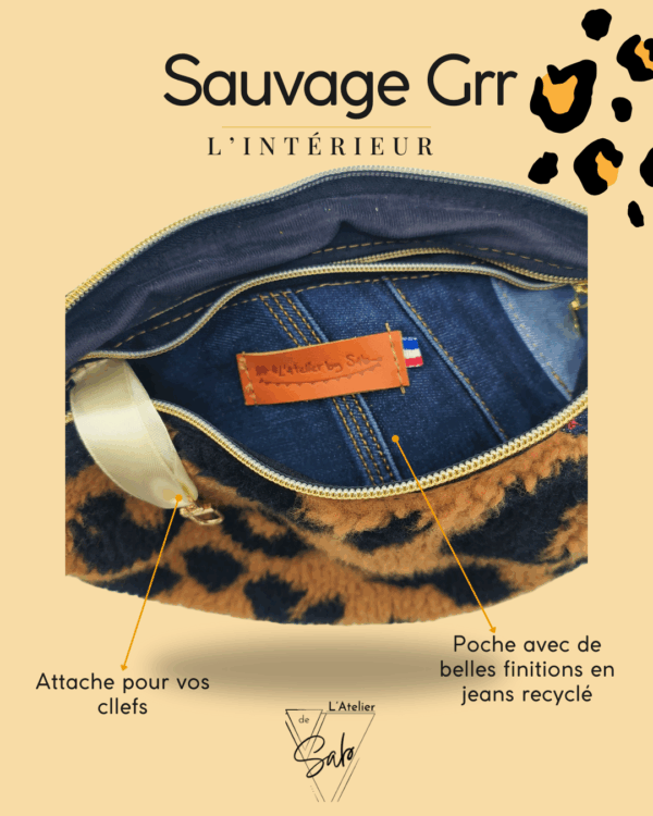 poche intérieur banane moumoutte léopard collection sauvage